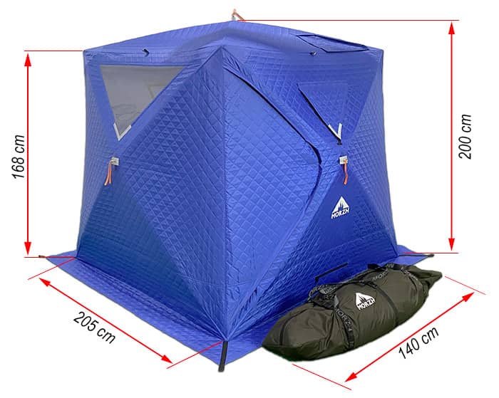 Мобильная баня-палатка Морж куб размеры