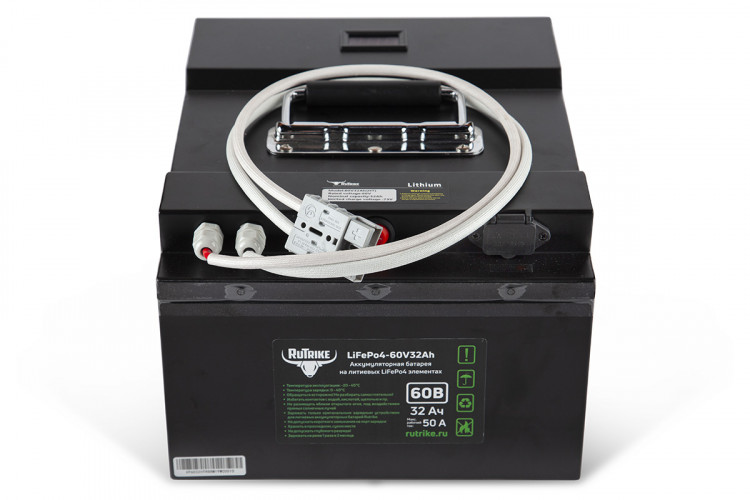 Тяговый железо-фосфатный аккумулятор RuTrike LiFePO4 60V32Ah (50А) в Екатеринбурге