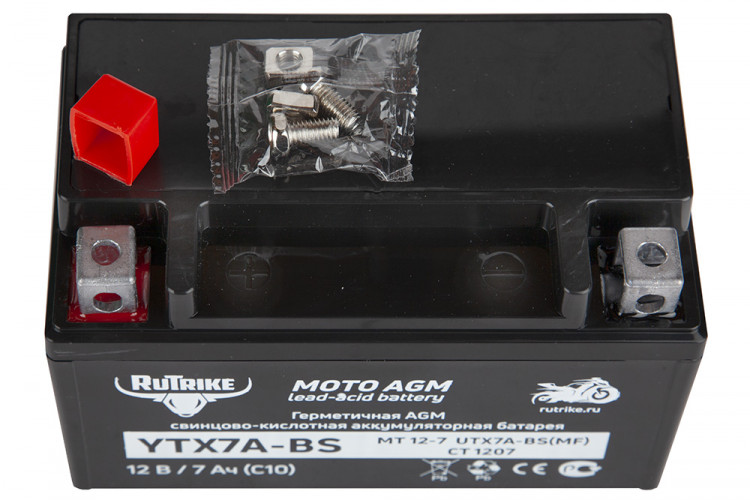 Аккумулятор стартерный для мототехники Rutrike YTX7A-BS (12V/7Ah) в Екатеринбурге