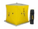 Палатка для рыбалки Helios утепл.Куб 1,5х1,5 желтый/серый в Екатеринбурге