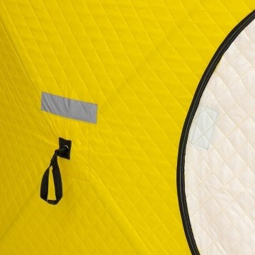 Палатка для рыбалки Helios утепл.Куб 1,5х1,5 желтый/серый в Екатеринбурге