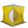Палатка для рыбалки Helios утепл. Куб 1,8х1,8 желтый/серый в Екатеринбурге