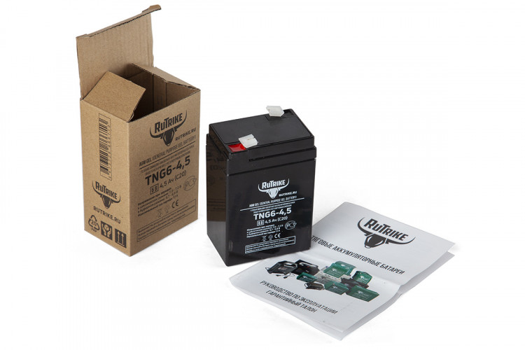 Тяговый гелевый аккумулятор RuTrike TNG 6-4,5 (6V4,5A/H C20) в Екатеринбурге
