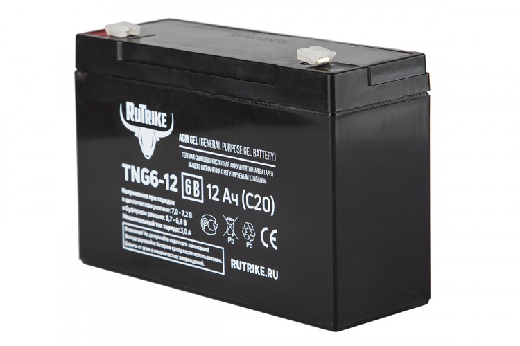 Тяговый гелевый аккумулятор RuTrike TNG 6-12 (6V12A/H C20) в Екатеринбурге