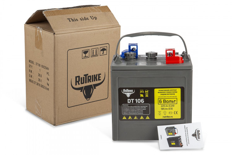 Тяговый аккумулятор RuTrike WET DT106 (T-105) 6V155A/H C3 в Екатеринбурге