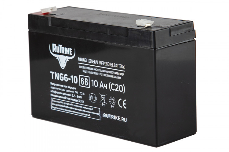 Тяговый гелевый аккумулятор RuTrike TNG 6-10 (6V10A/H C20) в Екатеринбурге