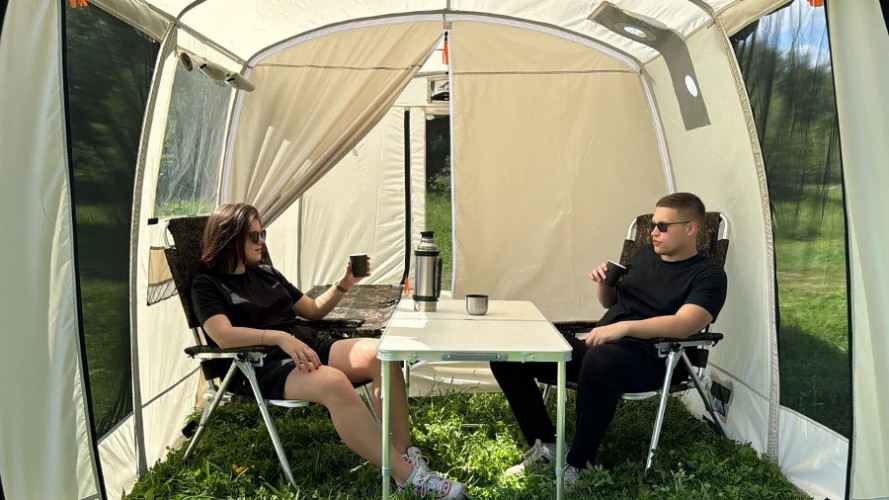 Шатер - Мобильная баня-палатка Морж Shelter XL в Екатеринбурге