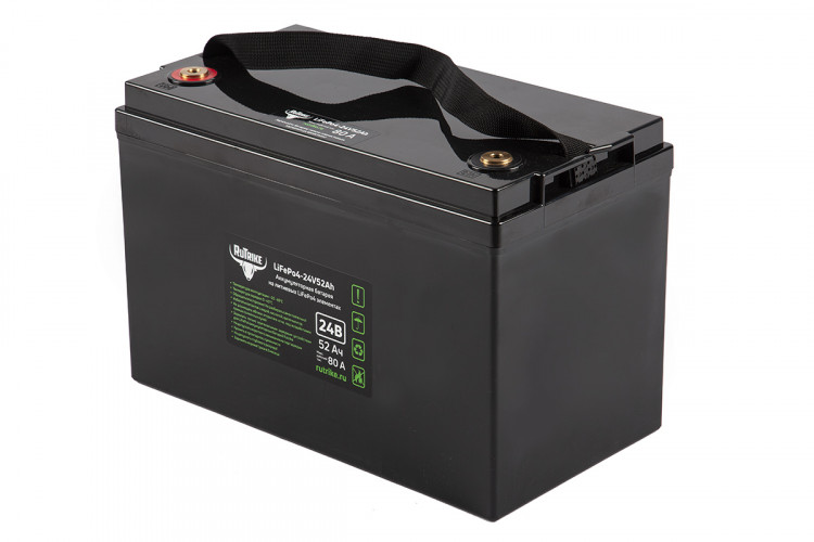 Тяговый железо-фосфатный аккумулятор RuTrike LiFePO4 24V52Ah (80A) в Екатеринбурге