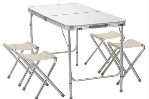 Набор стол раскладной водостойкий 120х60 и 4 табурета в Екатеринбурге