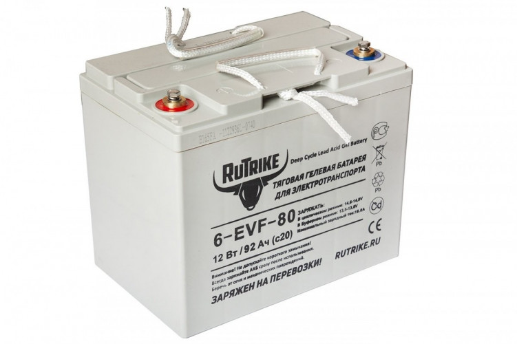 Тяговый гелевый аккумулятор RuTrike 6-EVF-80A (12V80A/H C3) в Екатеринбурге
