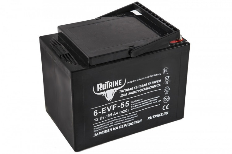 Тяговый гелевый аккумулятор RuTrike 6-EVF-55A (12V55A/H C3) в Екатеринбурге